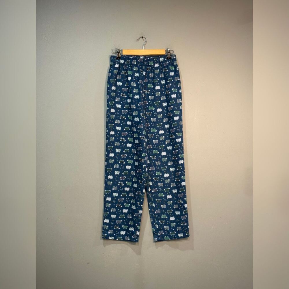 Girls Blue Lands End Sheep Print Pajama Pants Size 16 VGUC
